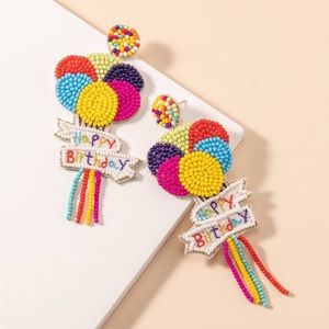 Beaded Birthday Earrings NWT!